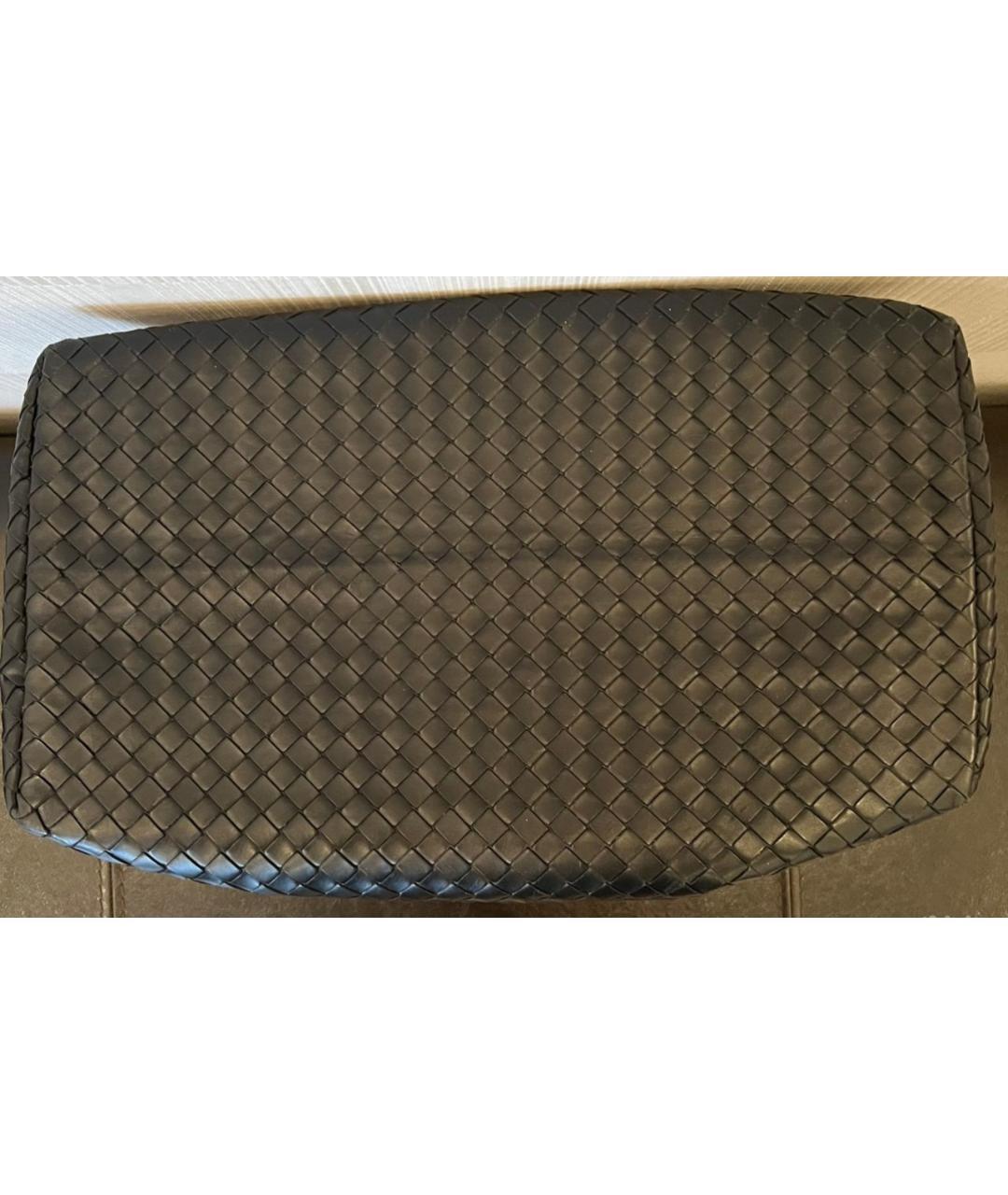 BOTTEGA VENETA Черная кожаная сумка с короткими ручками, фото 6