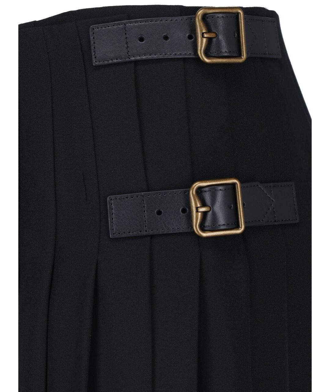BURBERRY Черная шерстяная юбка миди, фото 4