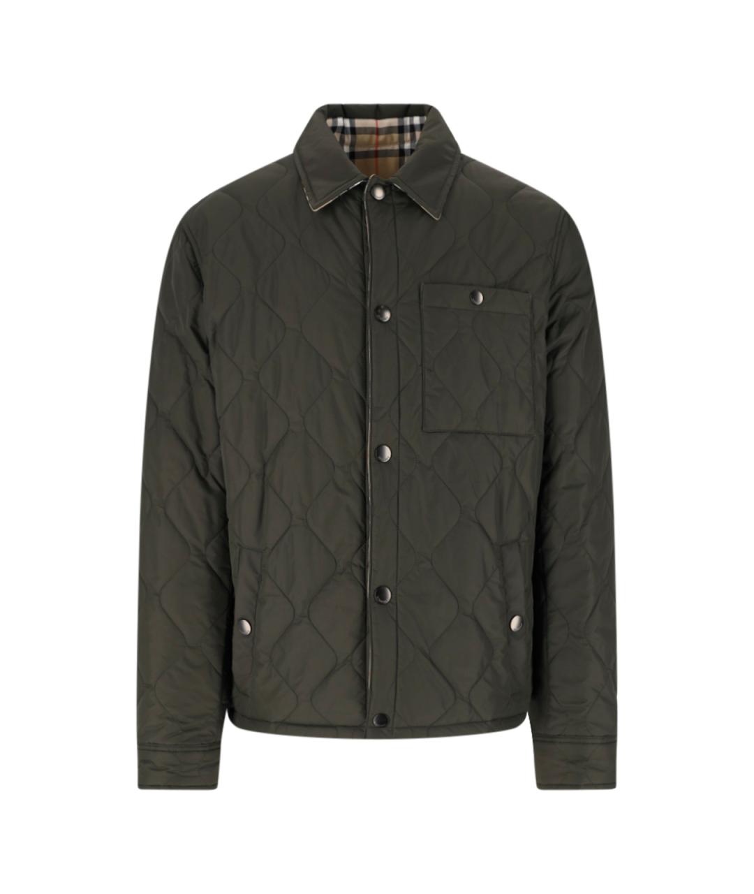 BURBERRY Зеленая полиамидовая куртка, фото 6
