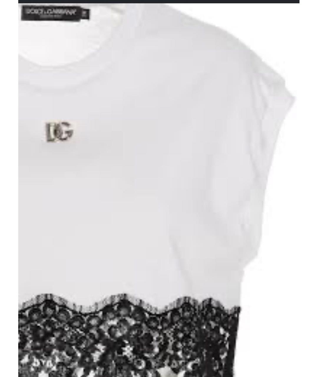 DOLCE&GABBANA Белая хлопковая футболка, фото 3