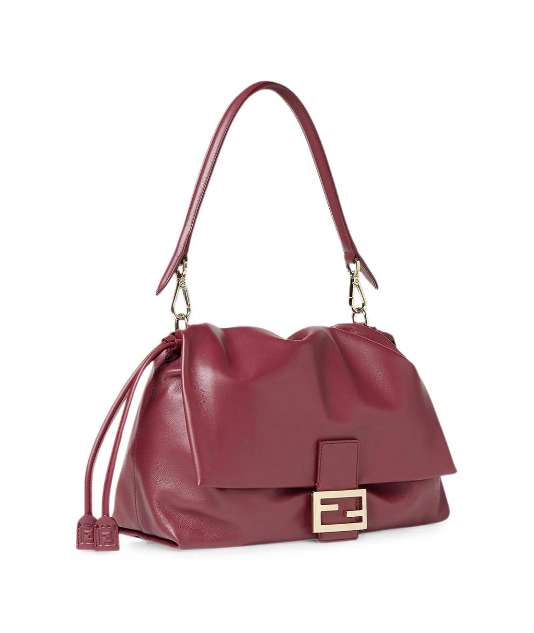 FENDI Бордовая кожаная сумка через плечо, фото 3