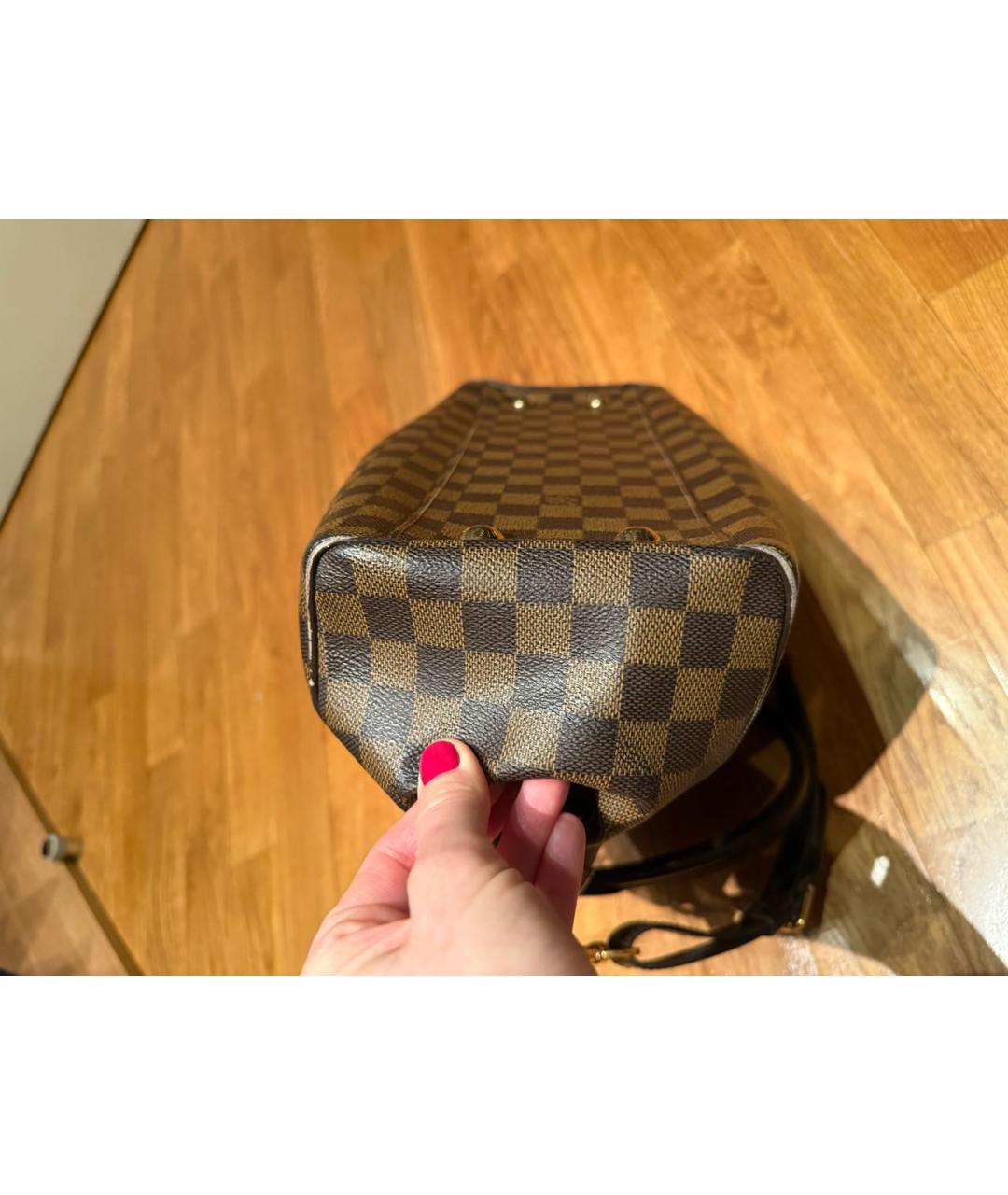 LOUIS VUITTON Коричневая сумка с короткими ручками из канвы, фото 8