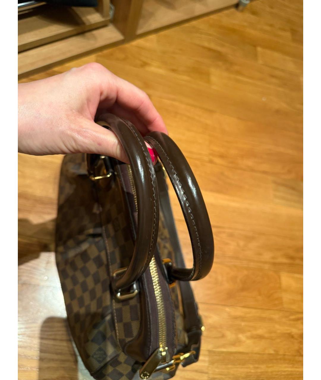 LOUIS VUITTON Коричневая сумка с короткими ручками из канвы, фото 5