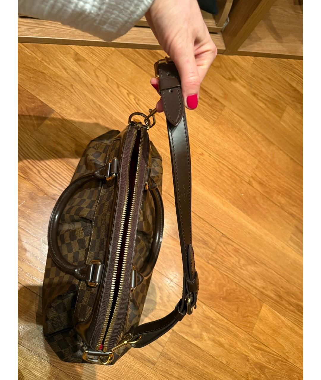 LOUIS VUITTON Коричневая сумка с короткими ручками из канвы, фото 6