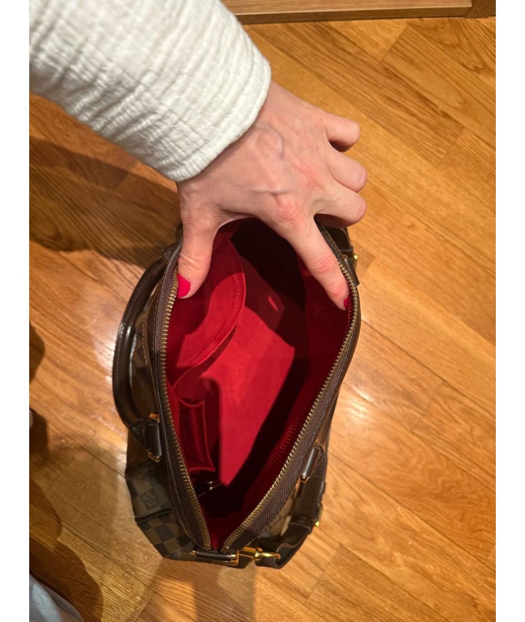 LOUIS VUITTON Коричневая сумка с короткими ручками из канвы, фото 4