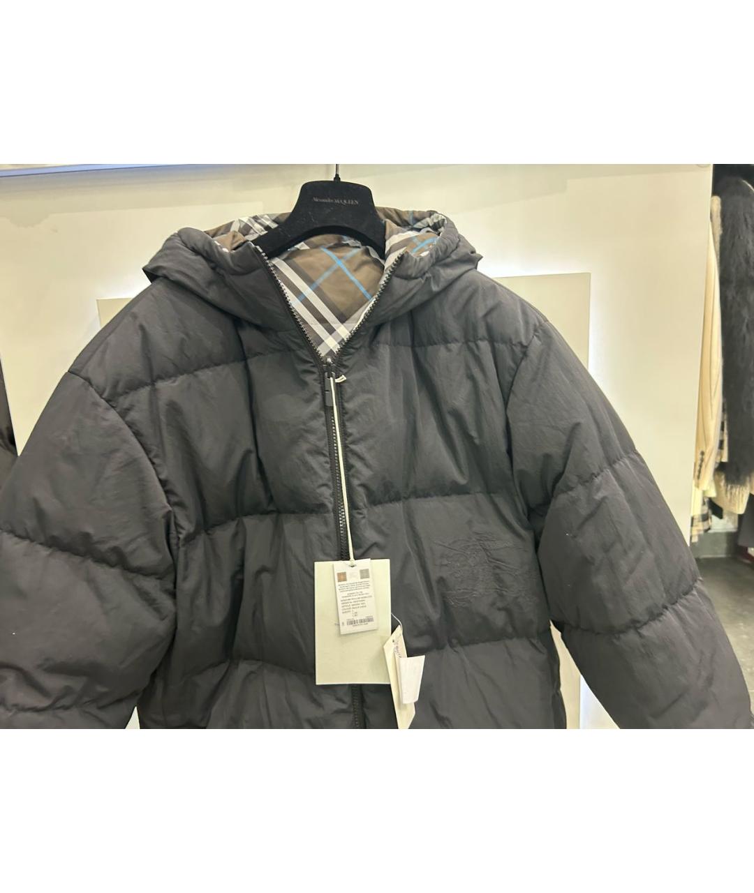 BURBERRY Черный нейлоновый пуховик, фото 3