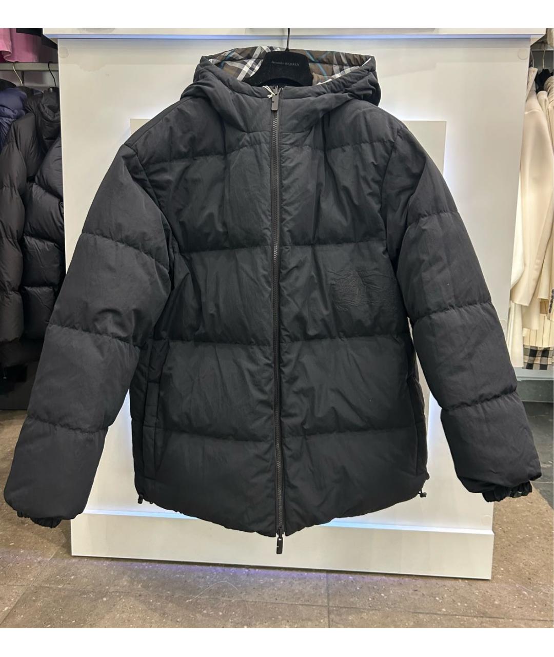 BURBERRY Черный нейлоновый пуховик, фото 9