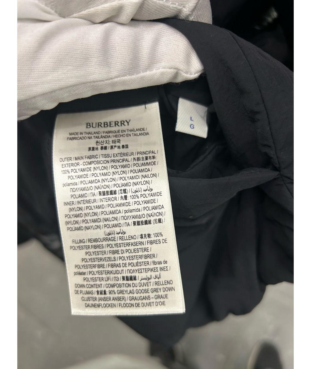 BURBERRY Черный нейлоновый пуховик, фото 7