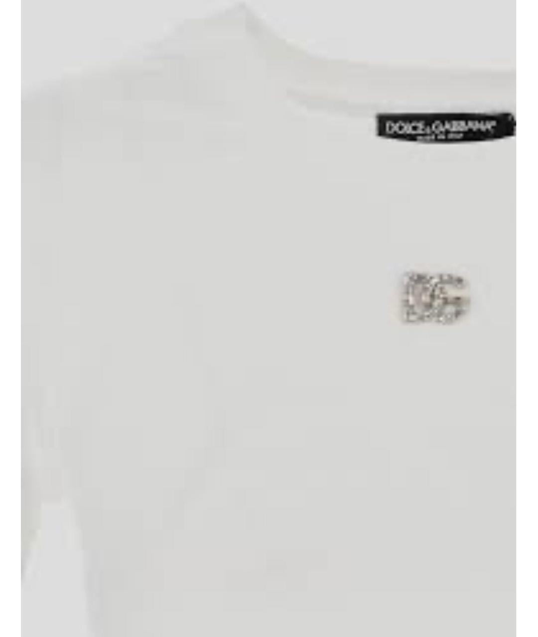 DOLCE&GABBANA Белая хлопковая футболка, фото 4
