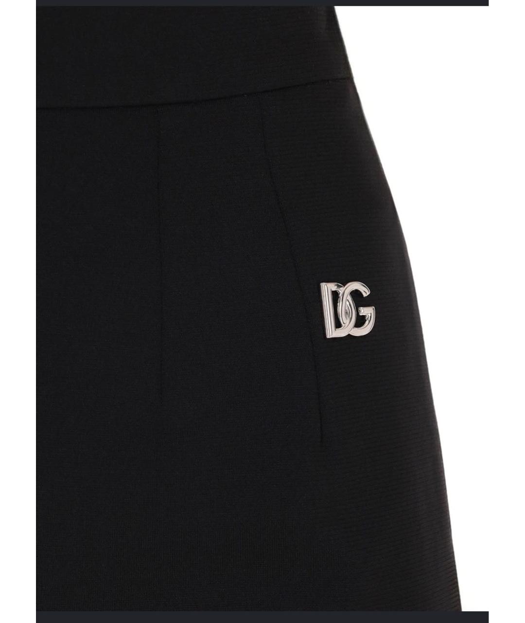 DOLCE&GABBANA Черная вискозная юбка мини, фото 2