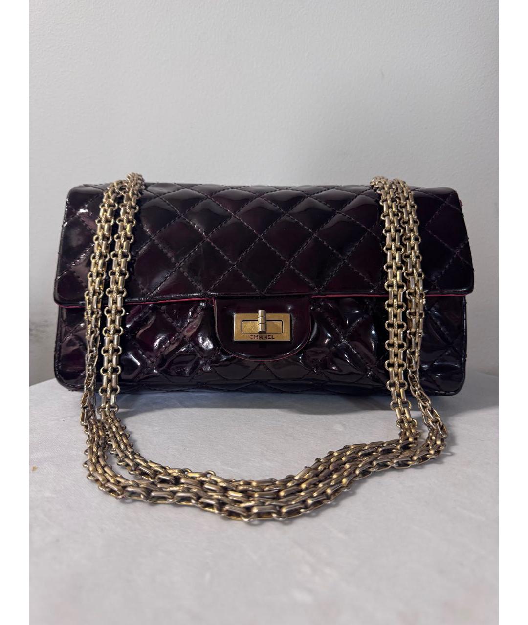 CHANEL Бордовая кожаная сумка через плечо, фото 9