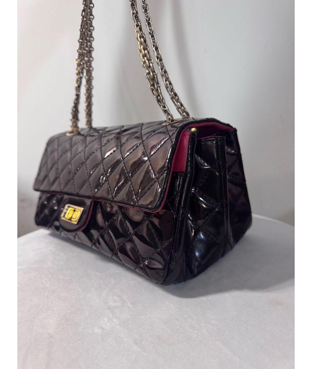 CHANEL Бордовая кожаная сумка через плечо, фото 3