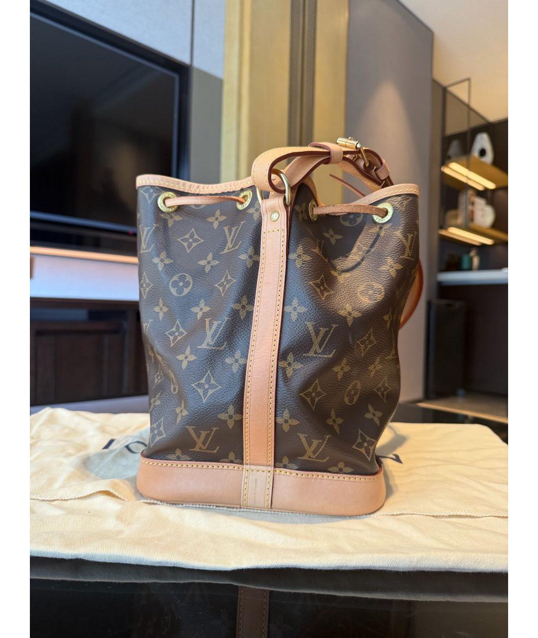 LOUIS VUITTON Коричневая кожаная сумка тоут, фото 4