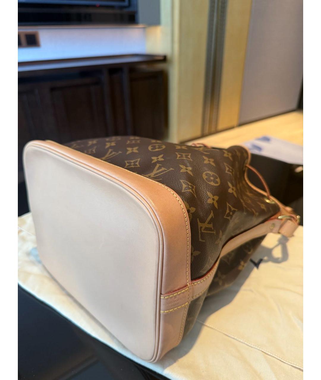 LOUIS VUITTON Коричневая кожаная сумка тоут, фото 6