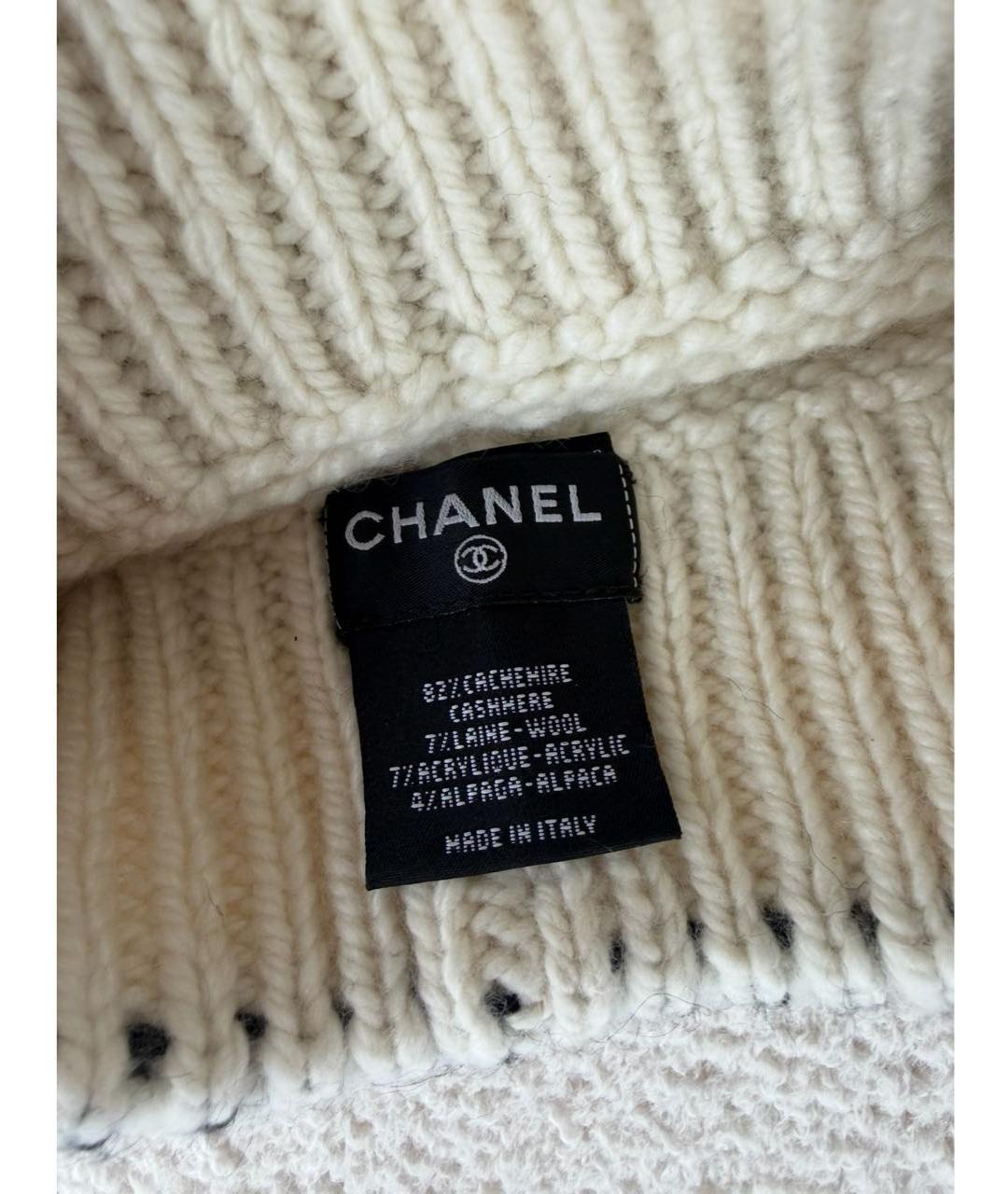CHANEL Белая кашемировая шапка, фото 2