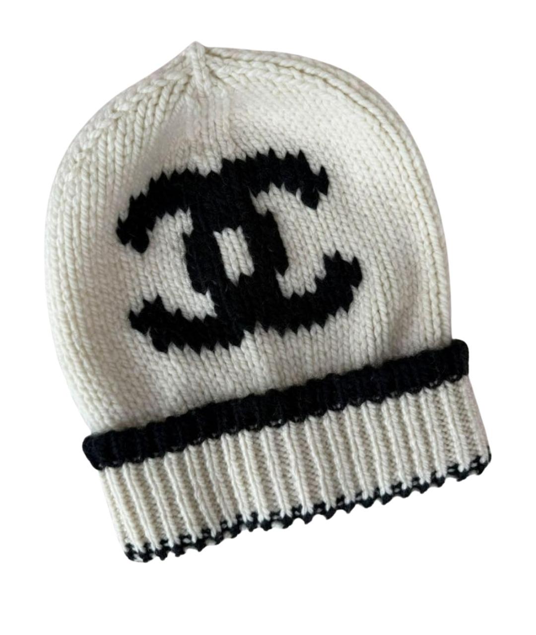 CHANEL Белая кашемировая шапка, фото 1