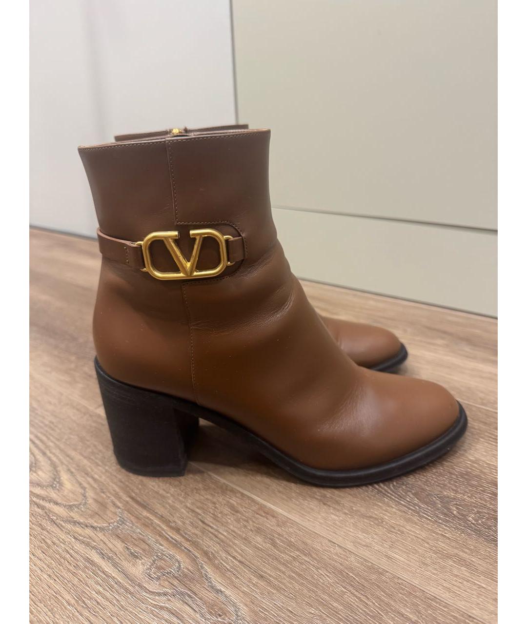 VALENTINO Коричневые кожаные полусапоги, фото 2