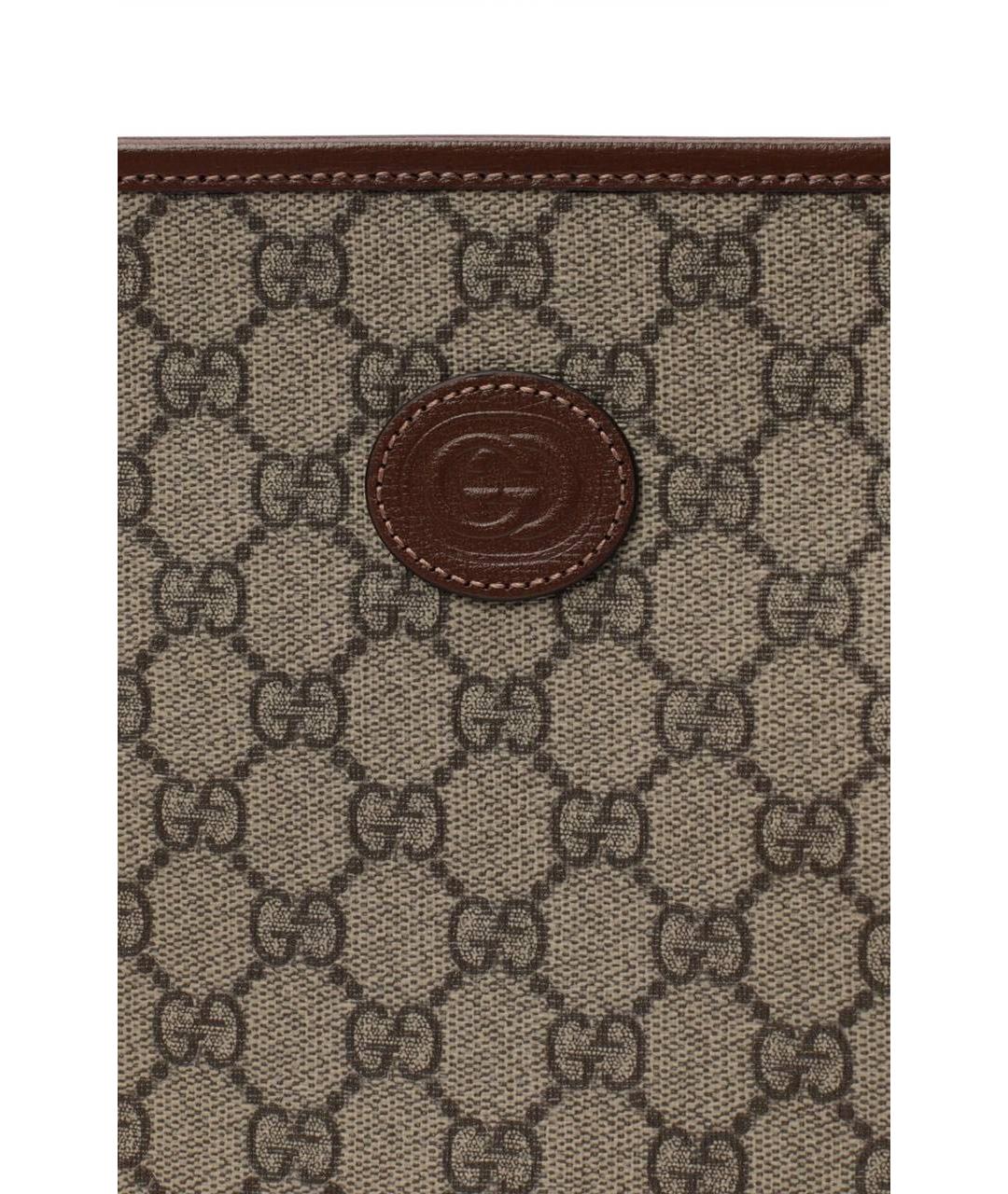 GUCCI Коричневая папка для документов из канвы, фото 4