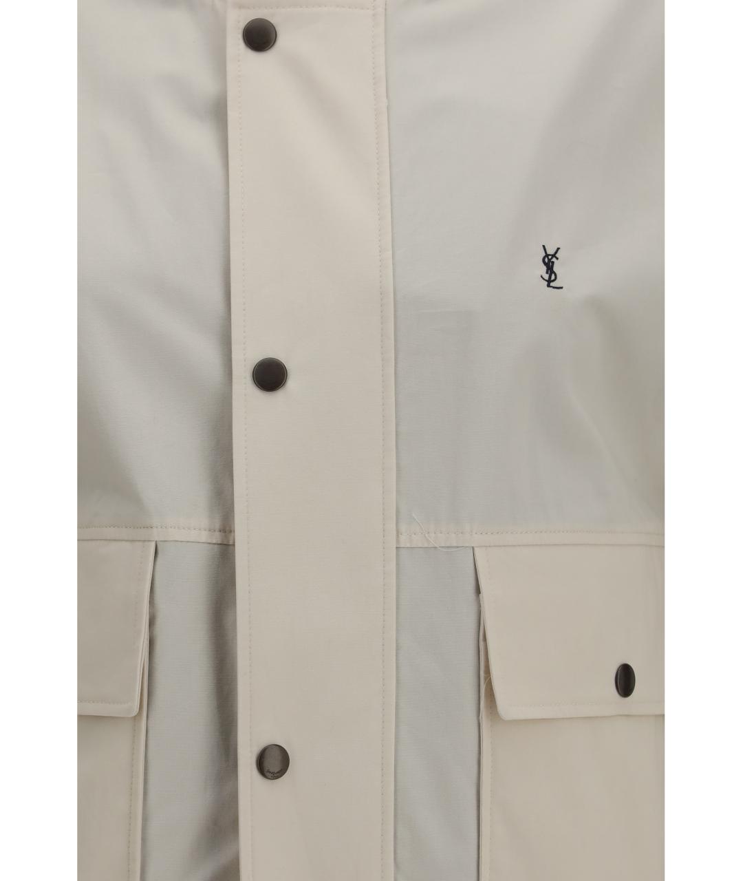 SAINT LAURENT Темно-синяя хлопковая куртка, фото 6