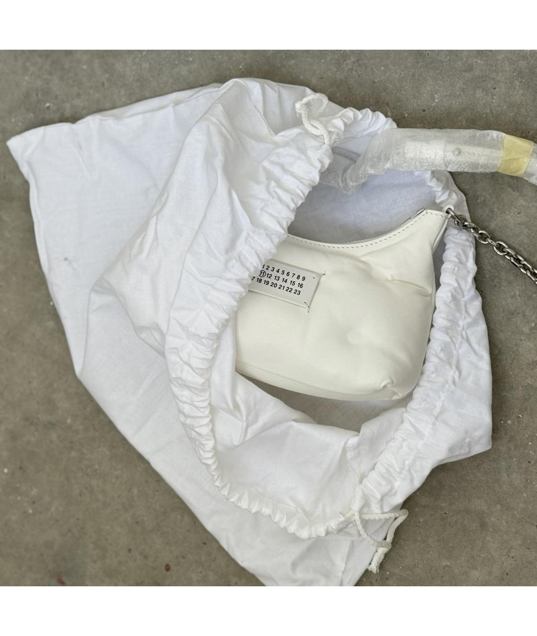 MAISON MARGIELA Белая кожаная сумка через плечо, фото 8
