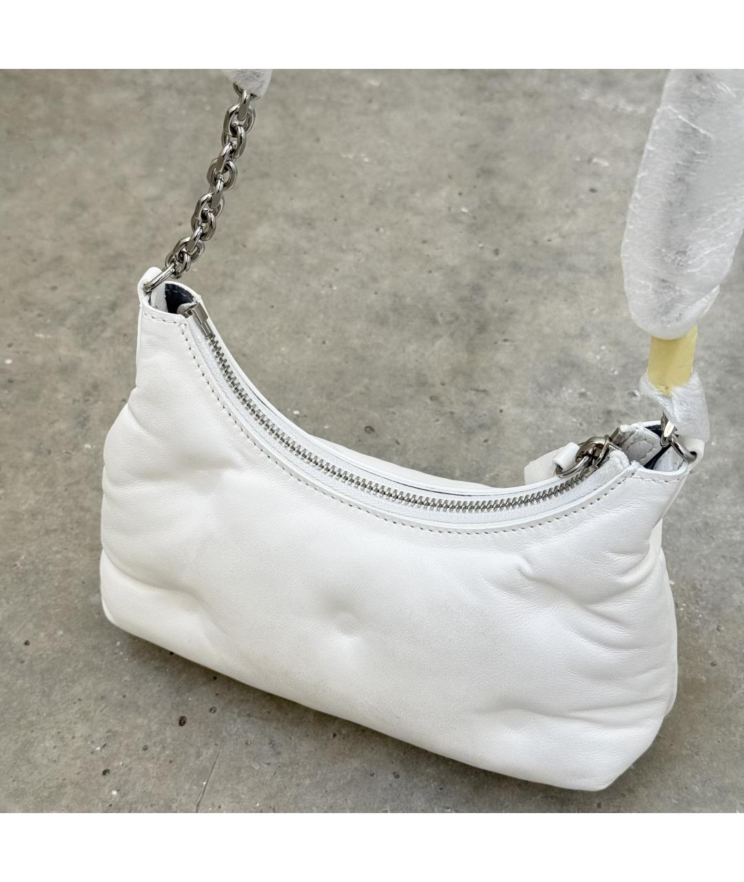MAISON MARGIELA Белая кожаная сумка через плечо, фото 4
