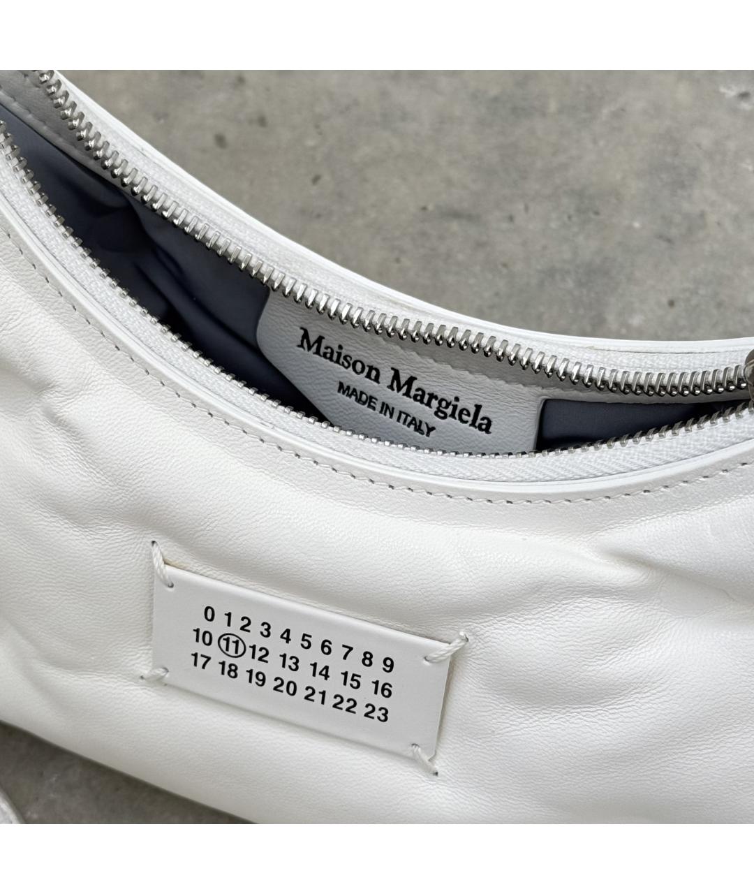 MAISON MARGIELA Белая кожаная сумка через плечо, фото 6