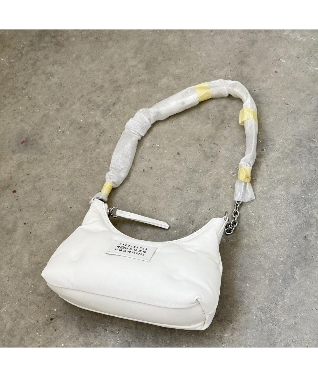 MAISON MARGIELA Белая кожаная сумка через плечо, фото 2