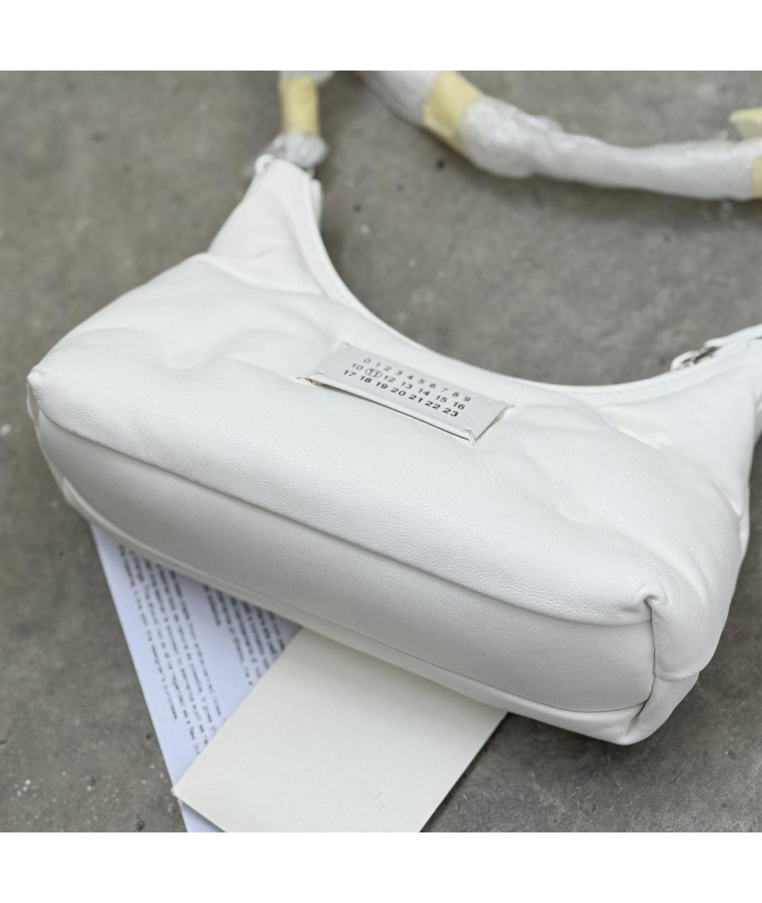 MAISON MARGIELA Белая кожаная сумка через плечо, фото 7