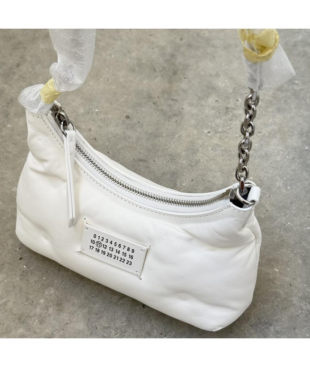 MAISON MARGIELA Белая кожаная сумка через плечо, фото 3