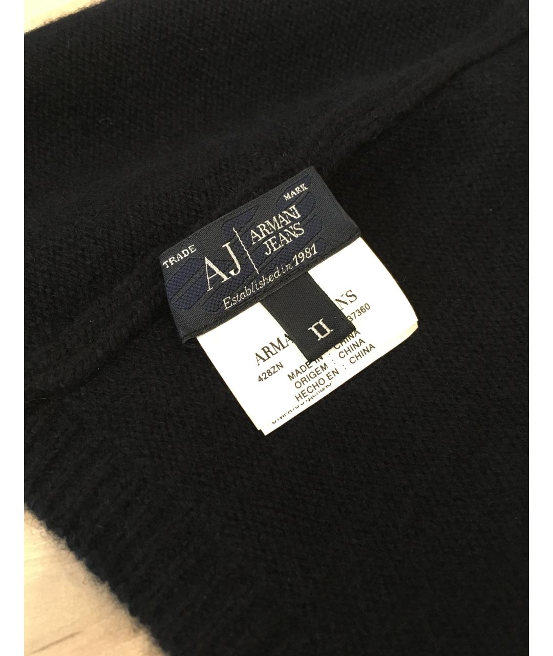 ARMANI JEANS Темно-синяя кашемировая шапка, фото 4