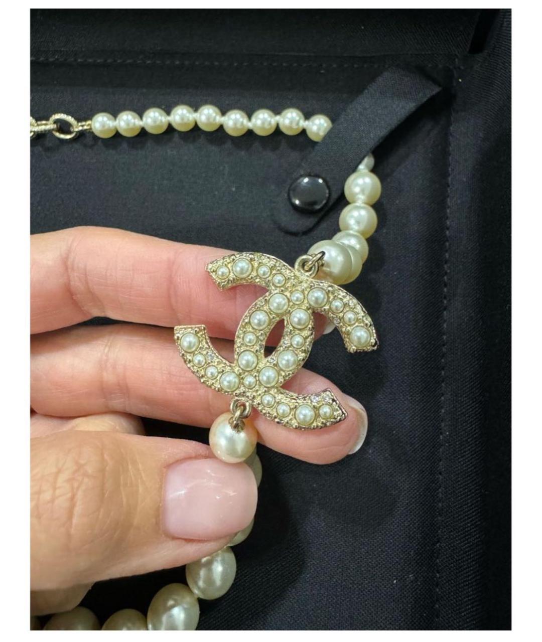 CHANEL Белое колье, фото 6