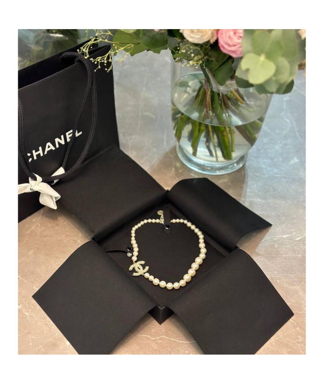 CHANEL Белое колье, фото 7
