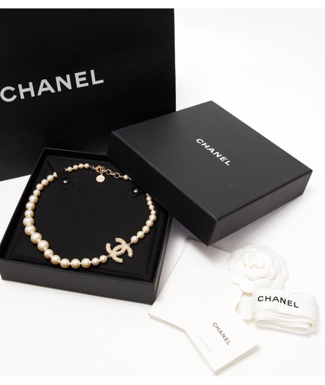CHANEL Белое колье, фото 5