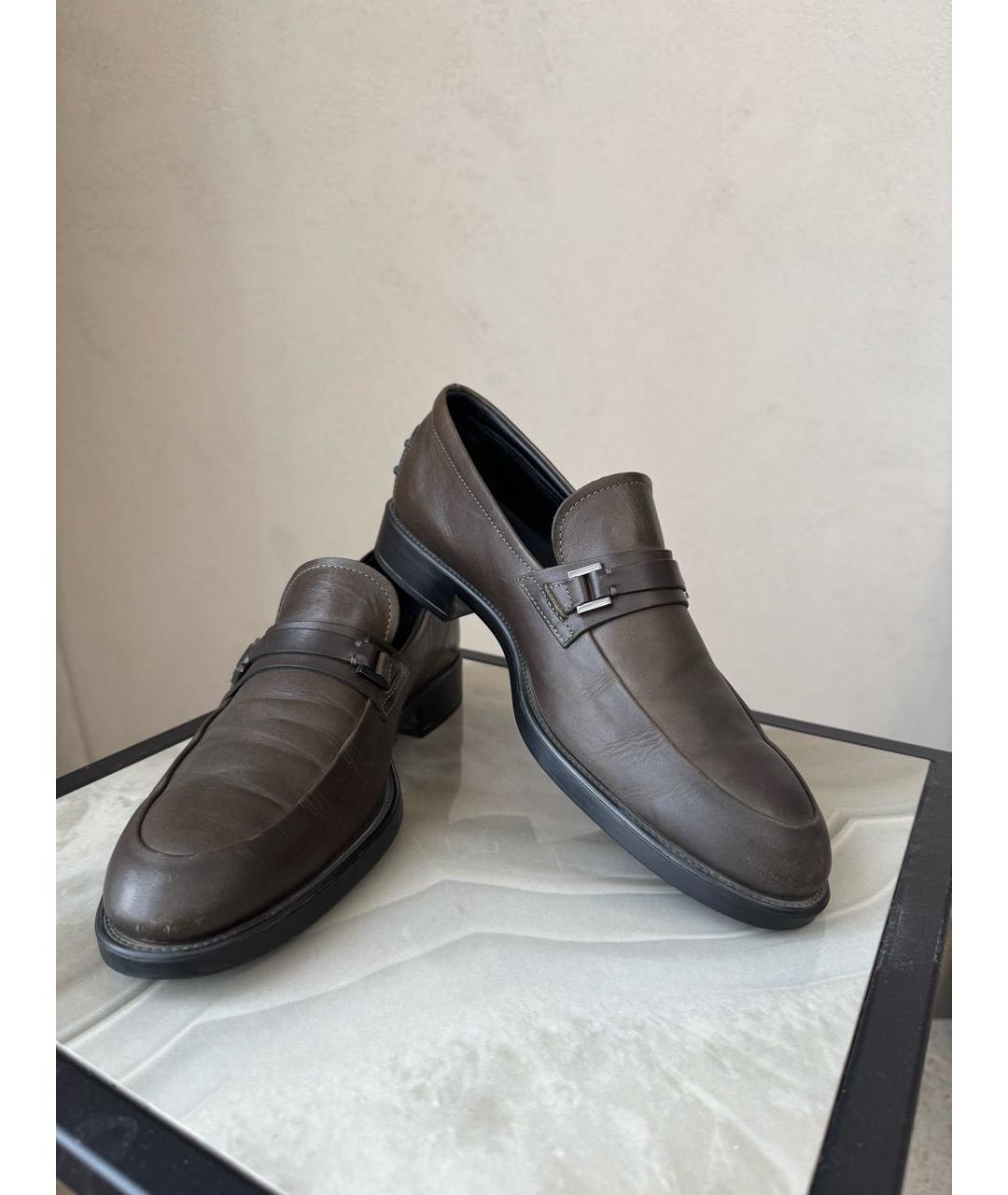 TOD'S Коричневые кожаные лоферы, фото 5