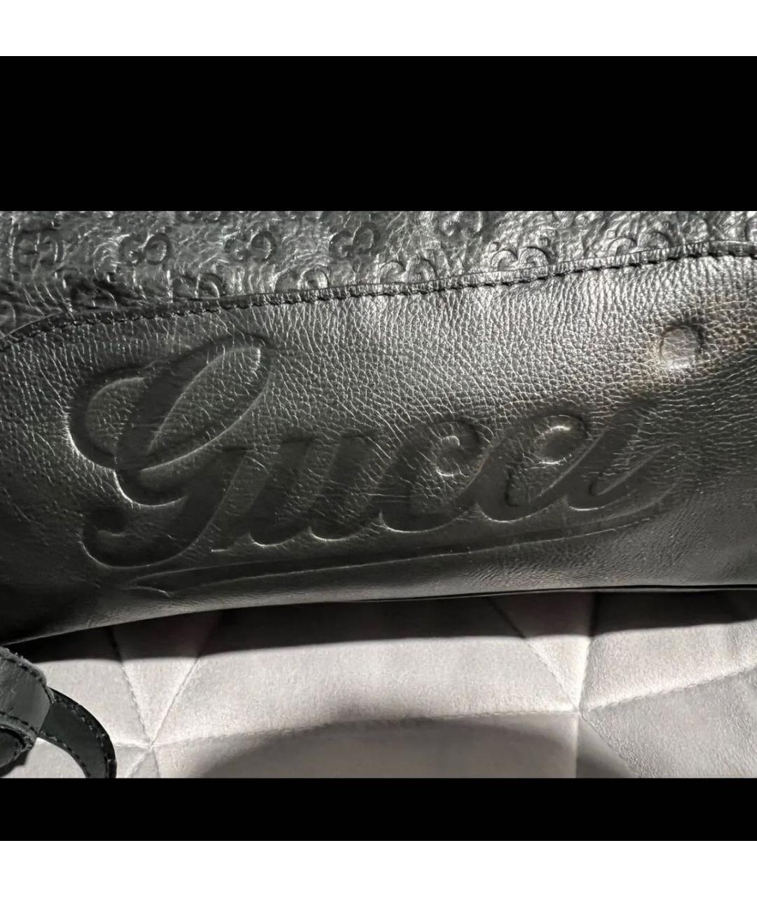 GUCCI Черная кожаная сумка тоут, фото 8
