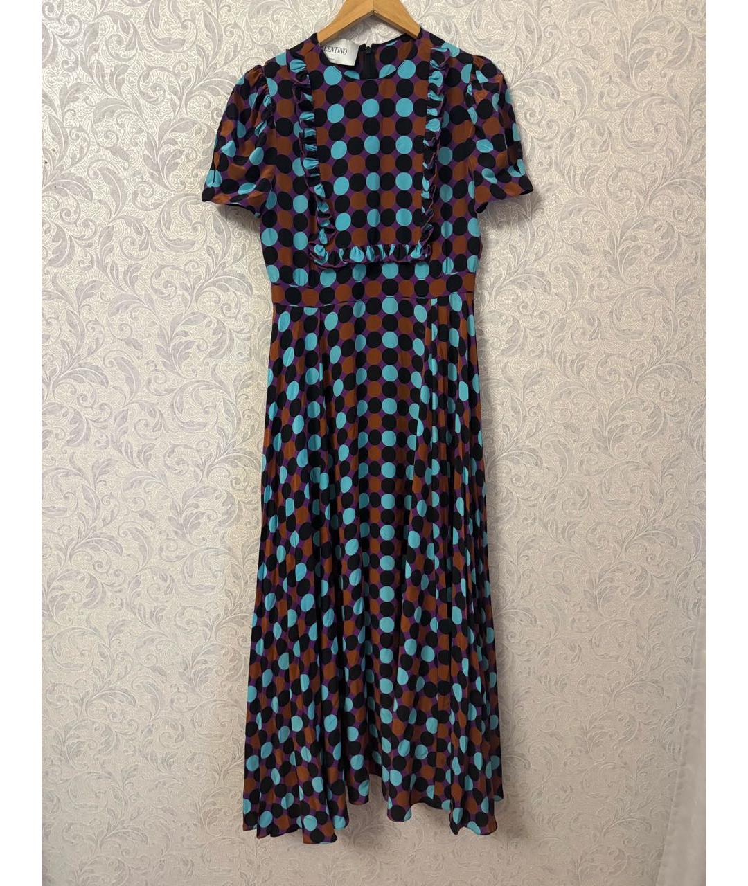 VALENTINO Фиолетовое шелковое коктейльное платье, фото 4