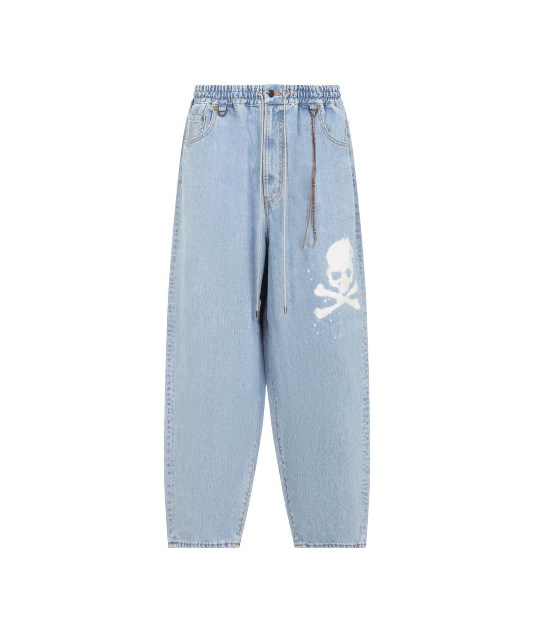 MASTERMIND JAPAN Голубые хлопковые прямые джинсы, фото 5