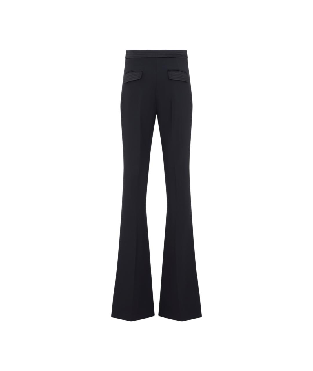 ELISABETTA FRANCHI Черные полиэстеровые брюки широкие, фото 4