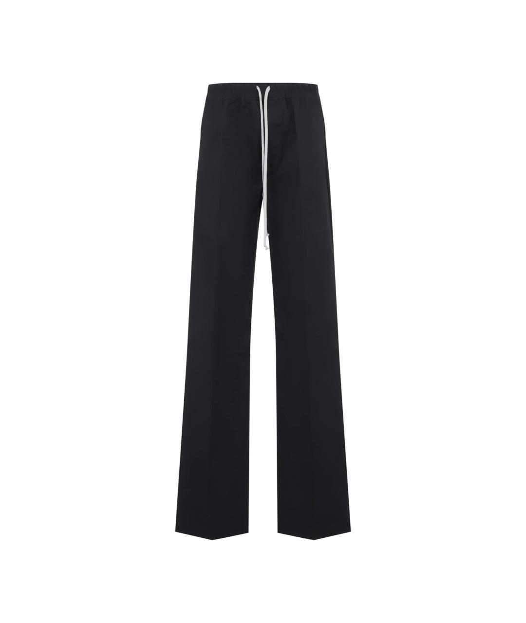 RICK OWENS Черные хлопковые повседневные брюки, фото 5