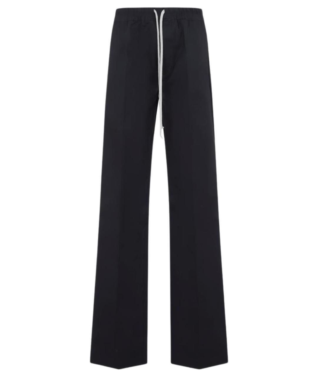 RICK OWENS Черные хлопковые повседневные брюки, фото 1