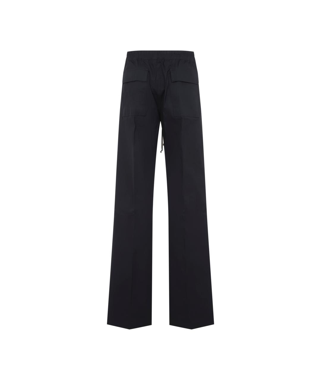 RICK OWENS Черные хлопковые повседневные брюки, фото 2