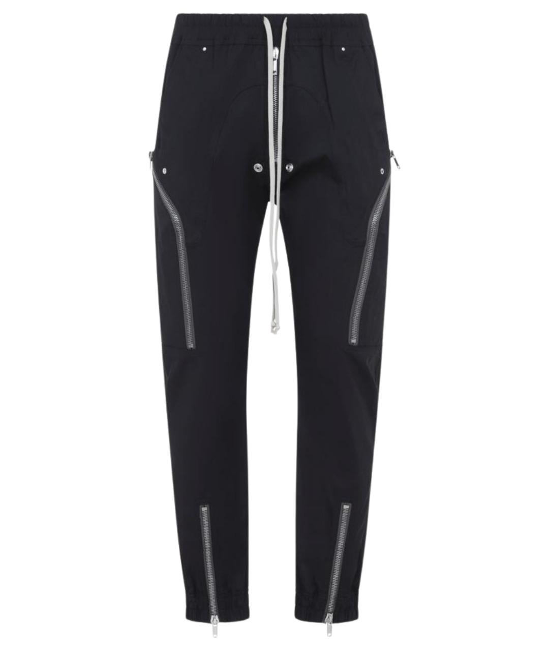 RICK OWENS Черные хлопковые повседневные брюки, фото 1