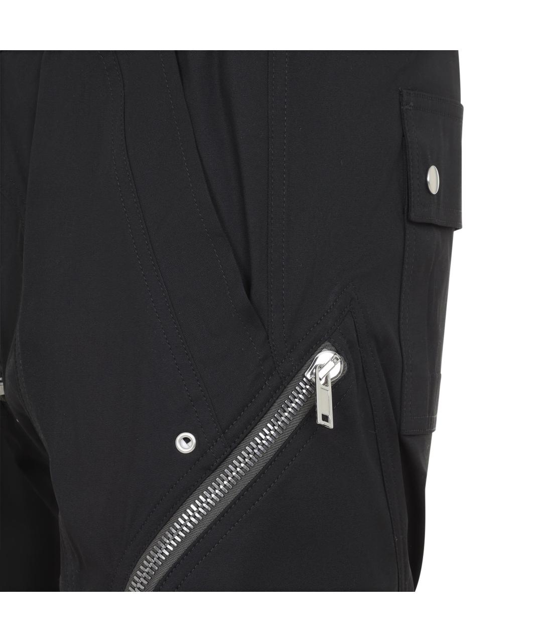 RICK OWENS Черные хлопковые повседневные брюки, фото 4