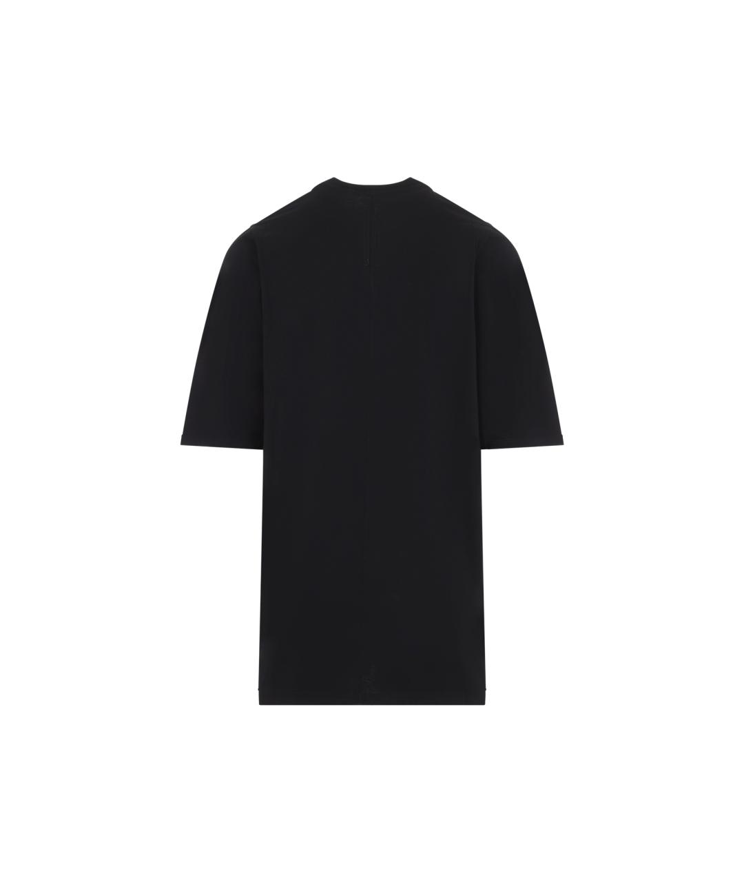 RICK OWENS Черная хлопковая футболка, фото 2