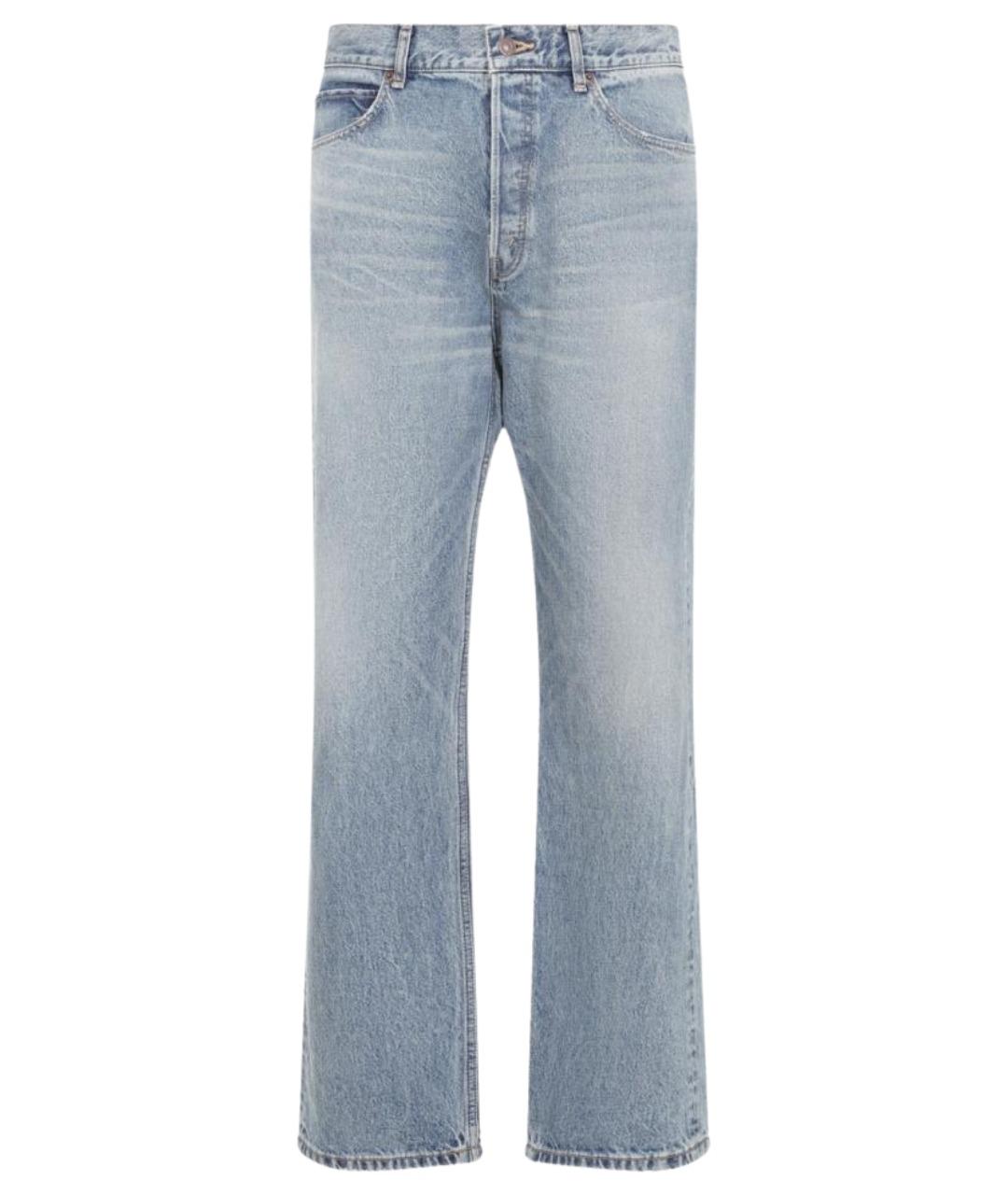 CELINE Голубые хлопковые прямые джинсы, фото 1