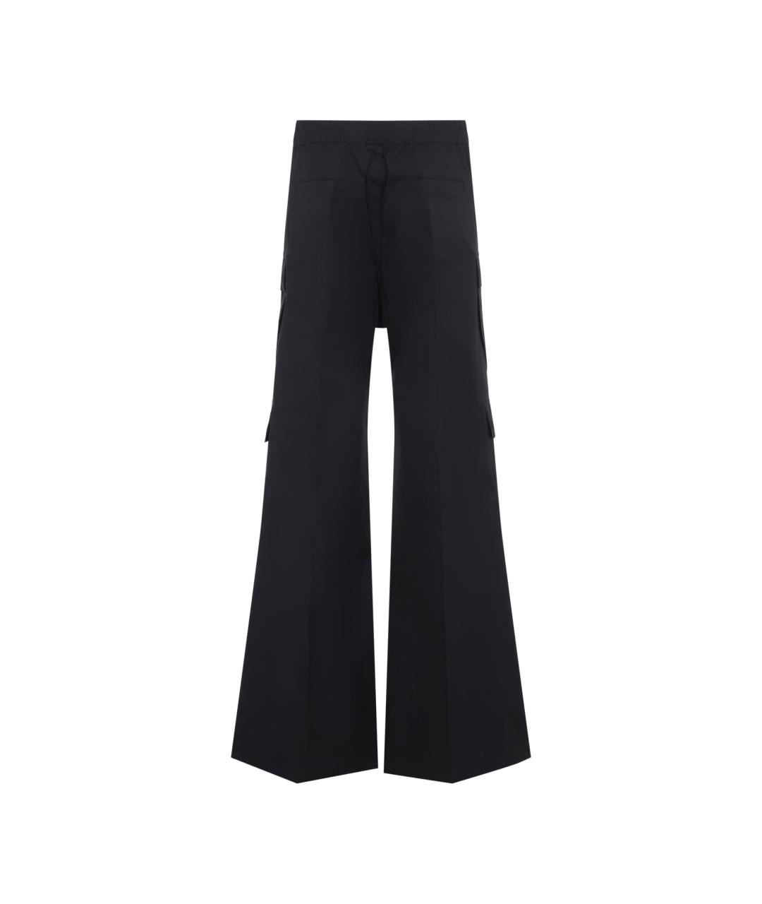 RICK OWENS Черные хлопковые повседневные брюки, фото 2