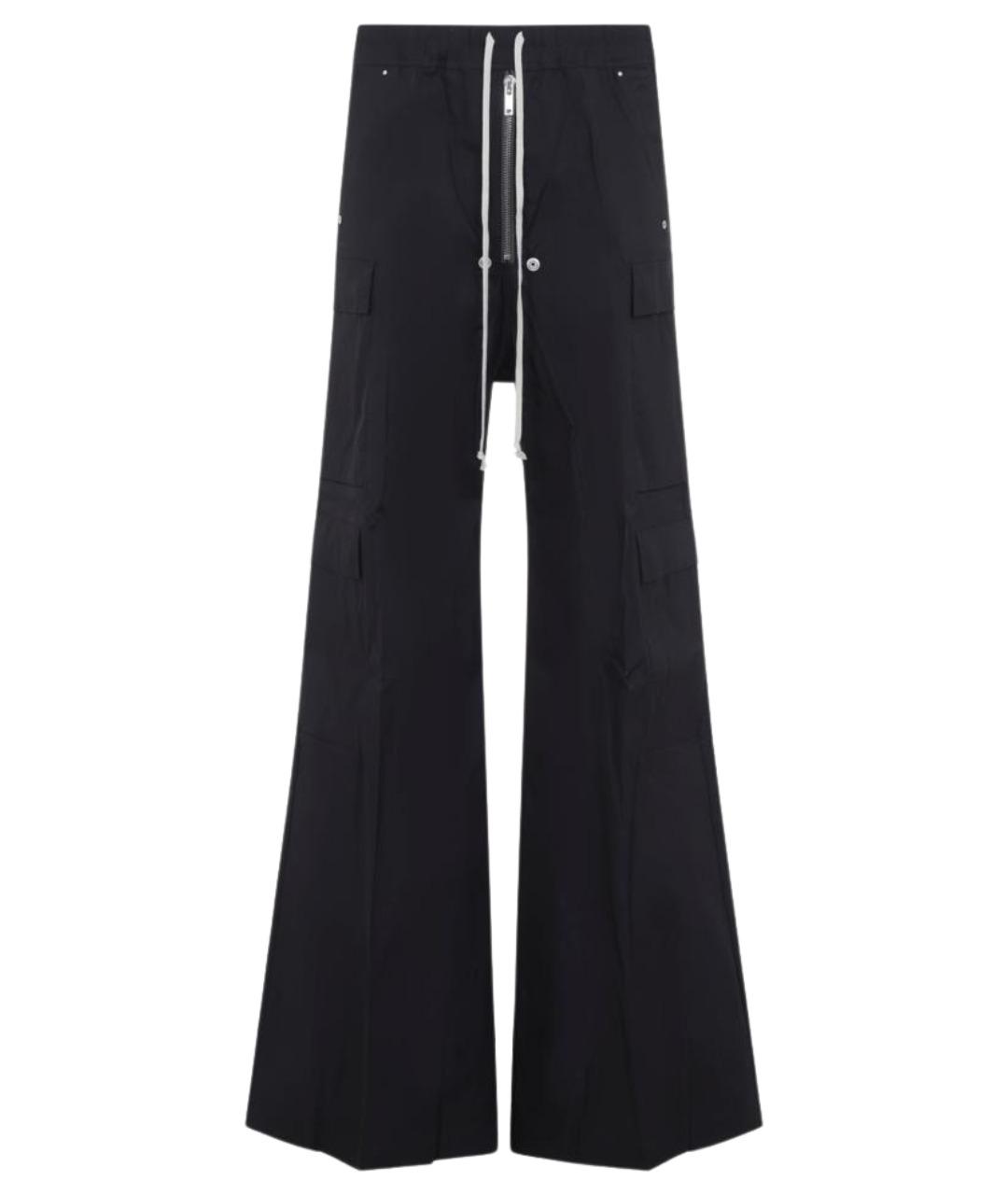 RICK OWENS Черные хлопковые повседневные брюки, фото 1