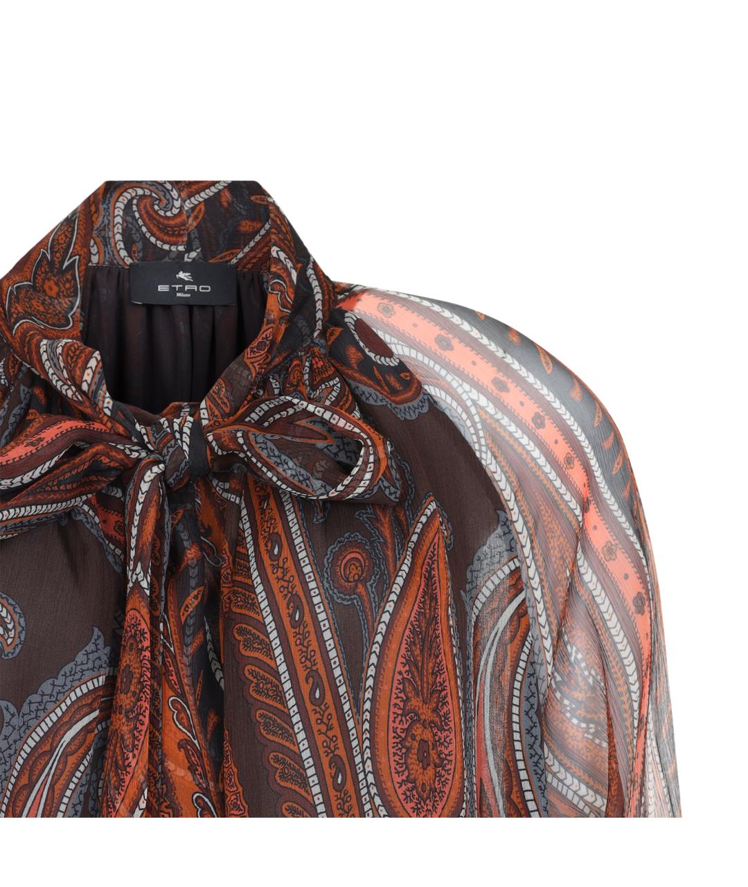 ETRO Коричневое шелковое платье, фото 3