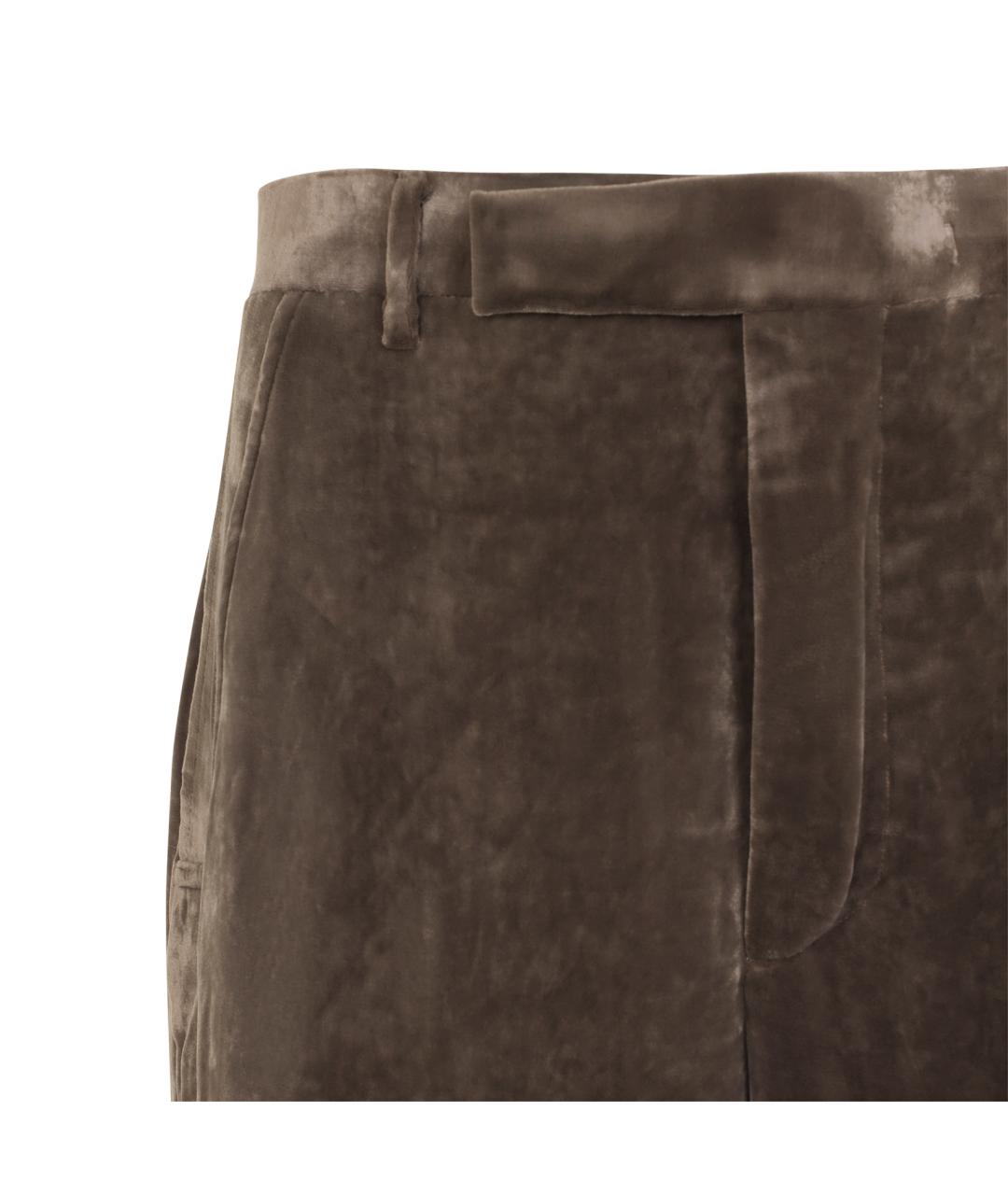 RICK OWENS Коричневые вискозные брюки широкие, фото 3