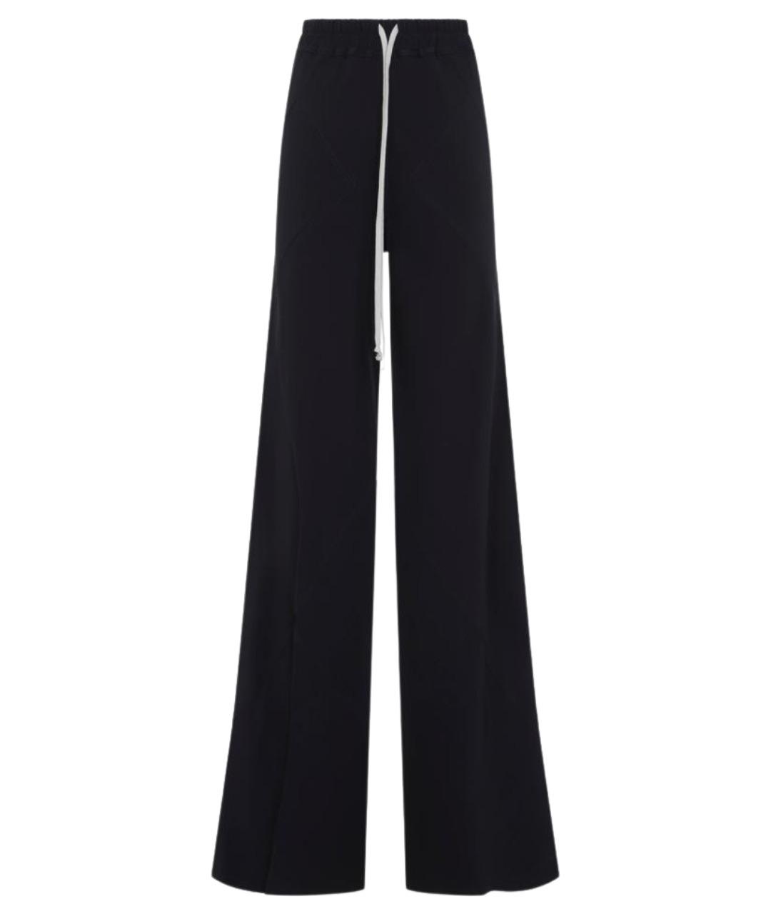 RICK OWENS Черные вискозные брюки широкие, фото 1